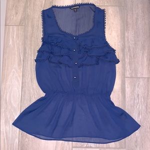 Express blue peplum top